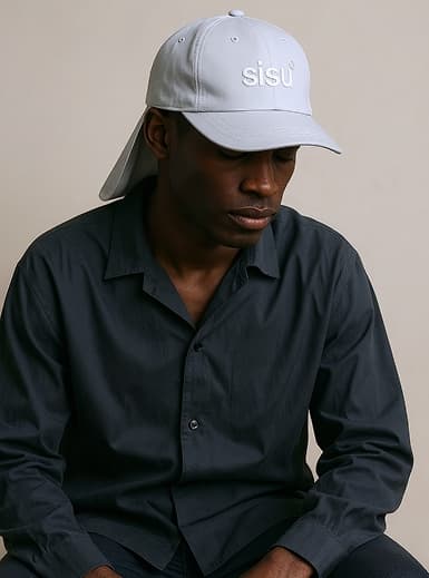 AI-generated male model in olive shirt