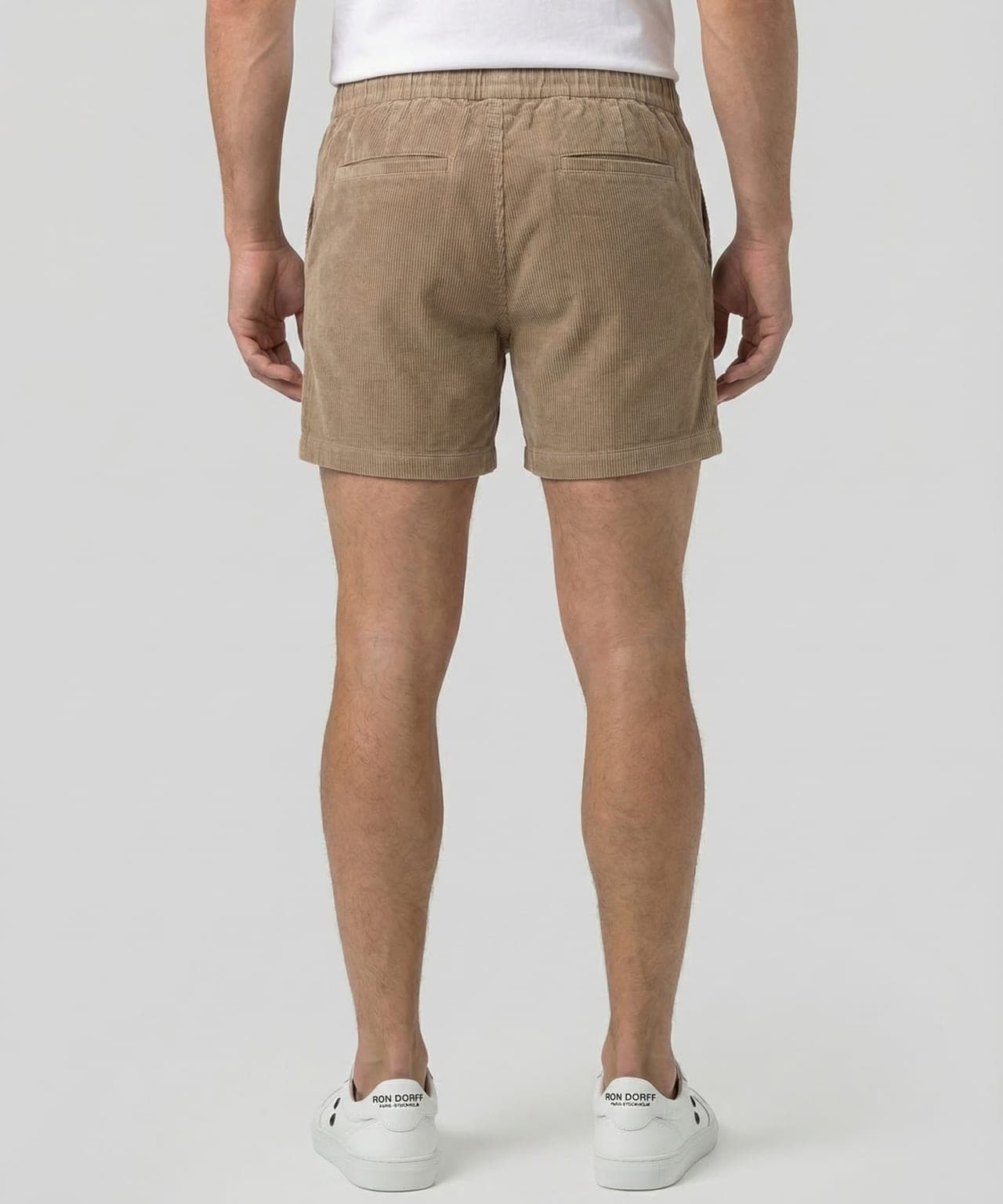 Ron Dorff corduroy tennis shorts, on-model